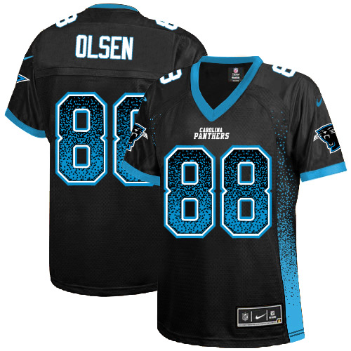 Women's Limited Greg Olsen Nike Jersey Black - #88 Drift Fashion NFL Carolina Panthers